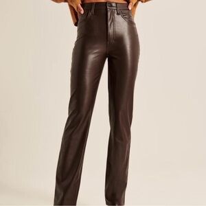 NWT Abercrombie & Fitch Curve Love 90s Straight Leather Pants